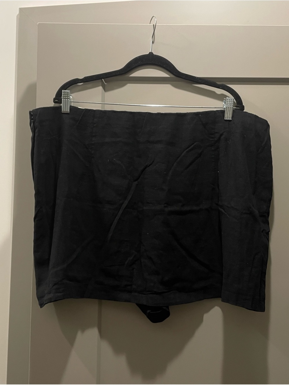 Black Women's Ultra High-Waist Linen Blend Mini Skort NWT - Picture 3 of 3
